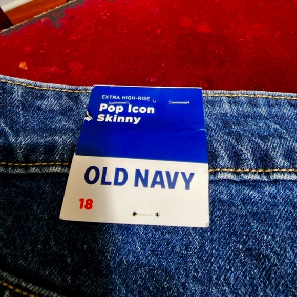Old Navy Extra High-rise Pop Icon Distress Skinny Blue Jeans Pants 👖 - Picture 2 of 14